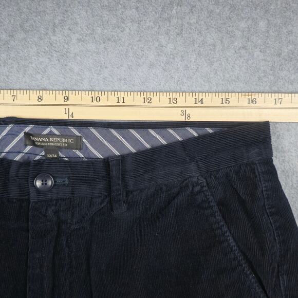 Banana Republic Mens 32x34 Navy Blue Vintage Straight Fit Corduroy Pants - Picture 9 of 13